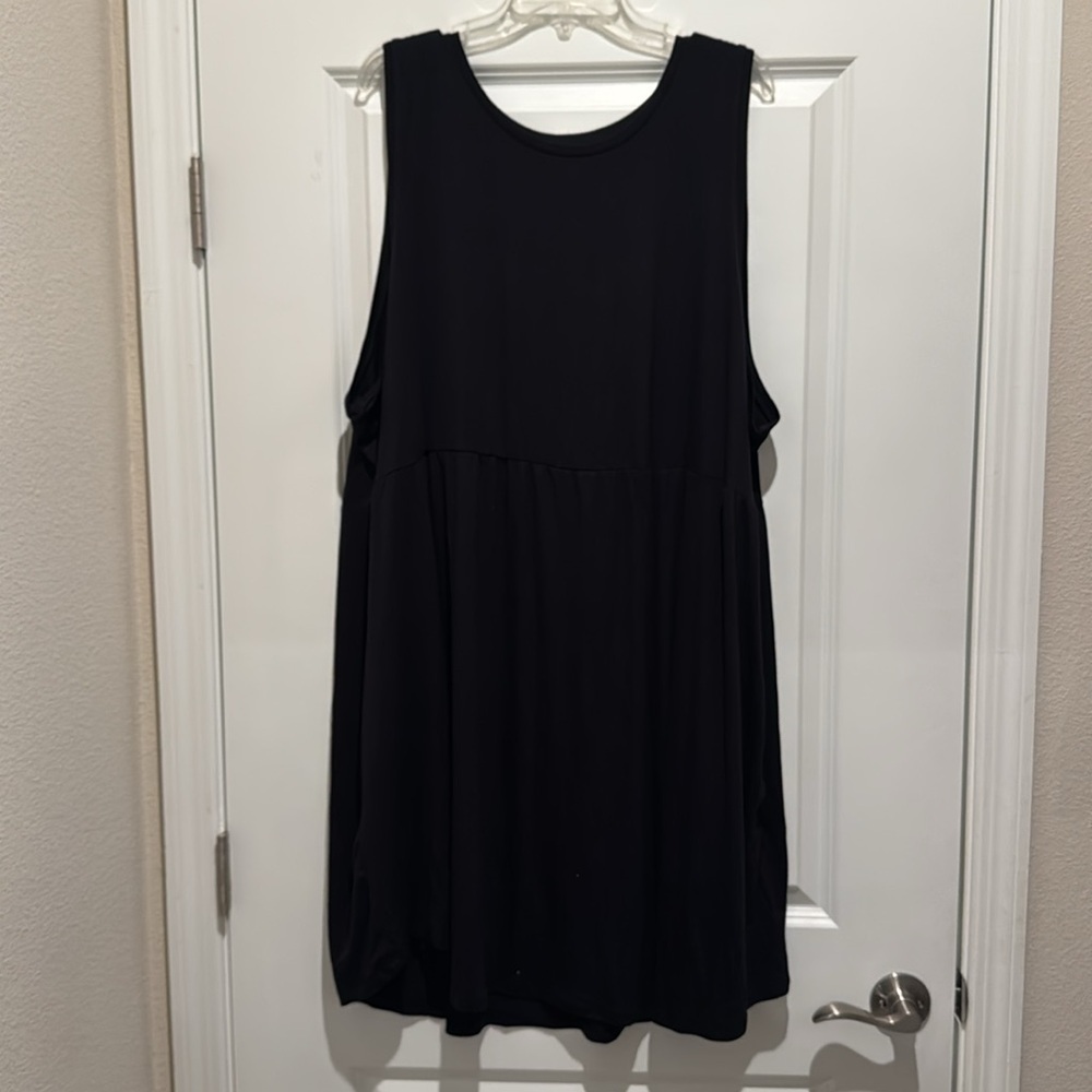 Maurices 24/7 Women's Plus Size 4X Tank Dress Solid Black Sleeveless Rayon Blend